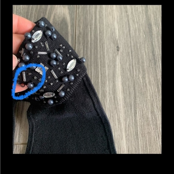 Reba silk blend beaded collar black semi formal halter top dark romantic Medium - Picture 6 of 10